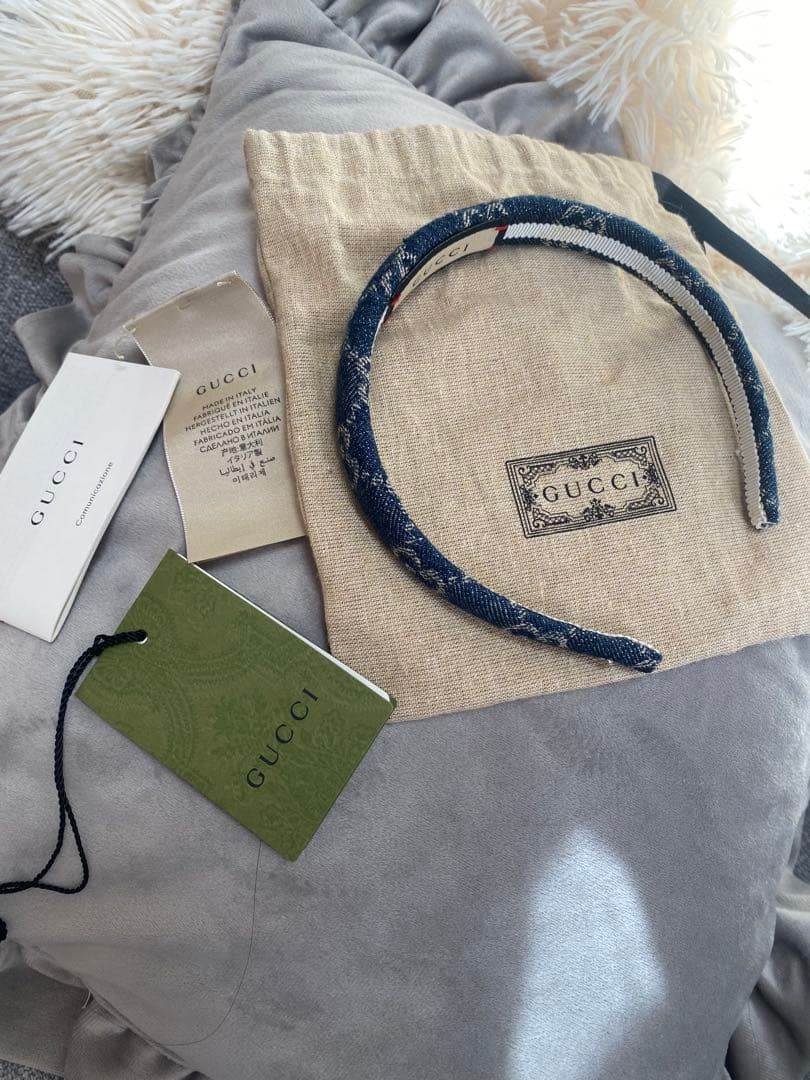 GUCCI デニムカチューシャ ネイビー