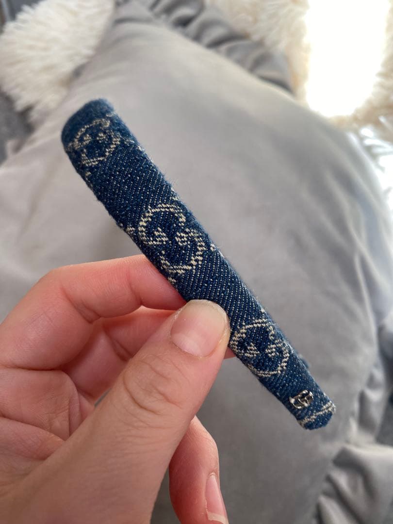 GUCCI デニムカチューシャ ネイビー