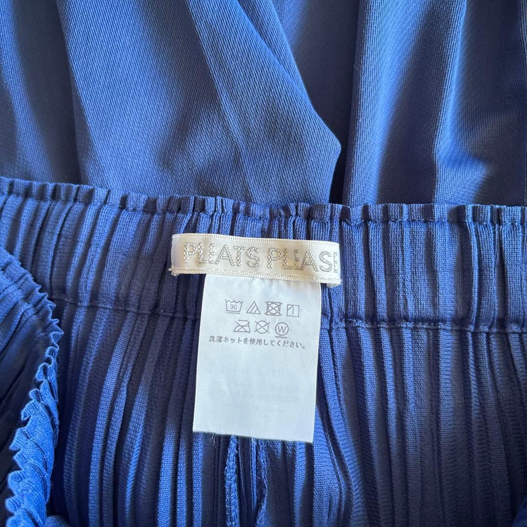 日本製イッセイミヤケプリーツプリーズパンツ　美品青系色2