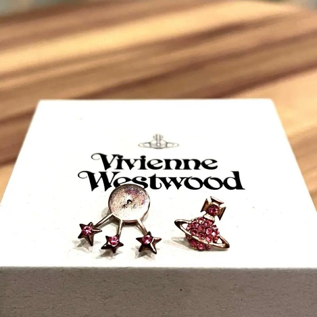 ✨希少✨ヴィヴィアンウエストウッド ピアス オーブ ピンクストーン 3D ORB