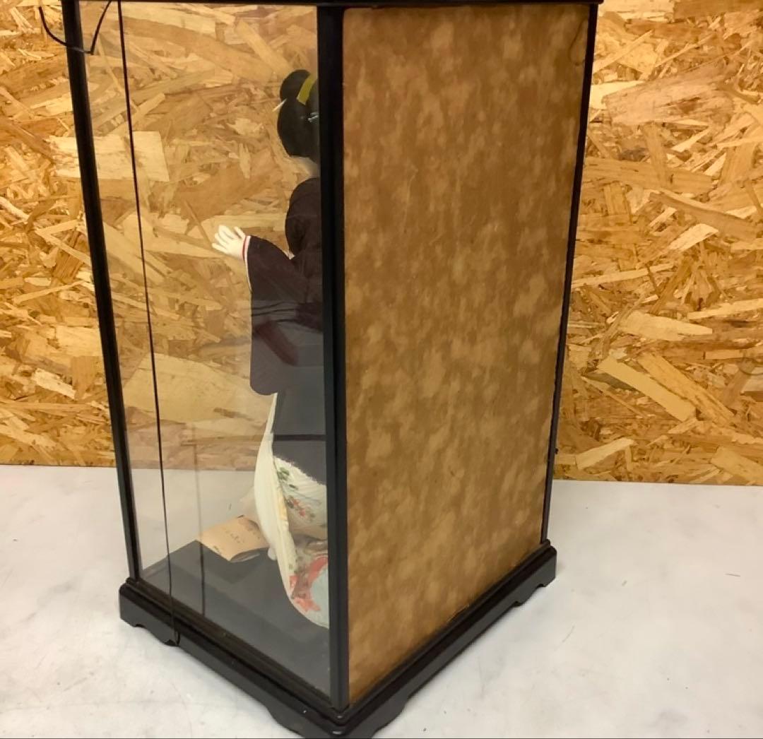 昭和レトロ 日本人形 ガラスケース入 和装飾 舞妓 置物 古民家 (P-66)