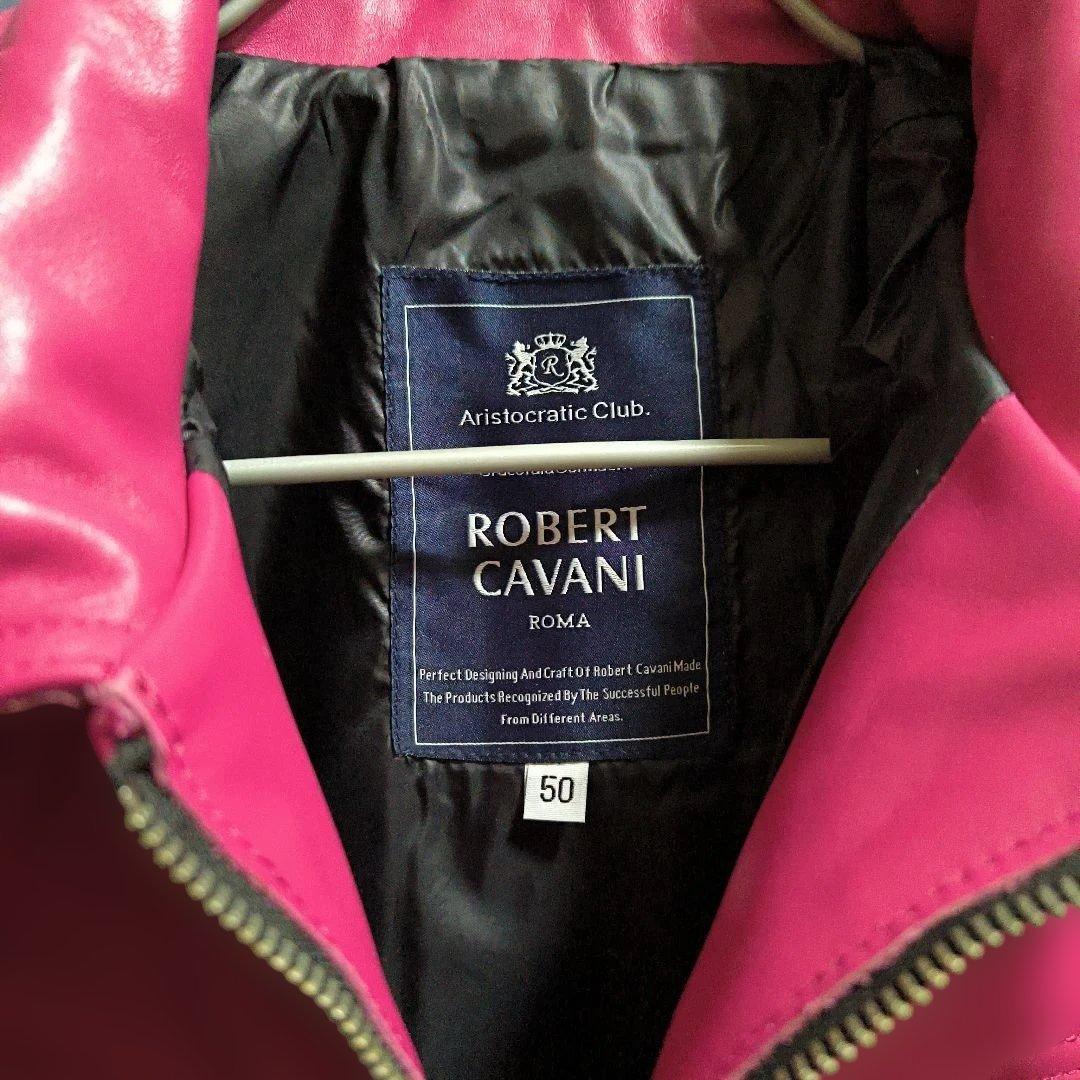 新品未使用タグ付■ROBERT CAVANI■牛革レザーライダースジャケット50