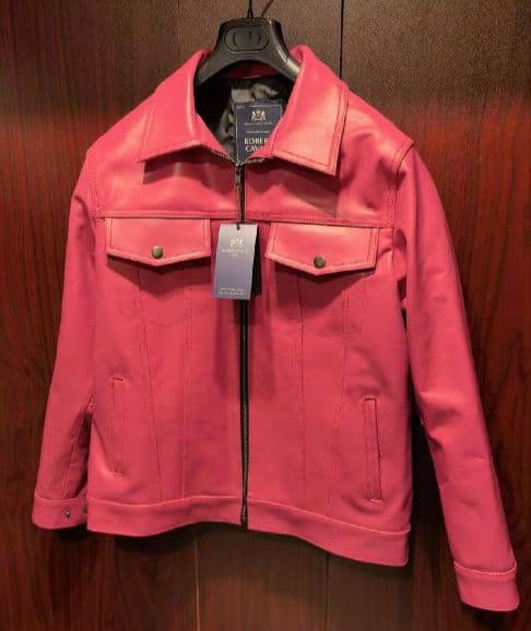 新品未使用タグ付■ROBERT CAVANI■牛革レザーライダースジャケット50