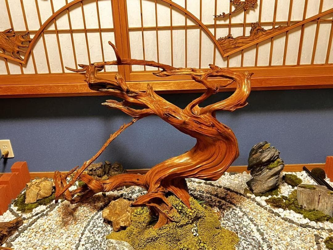 入手困難！超貴重な知床真柏を手作業で磨いたオブジェ