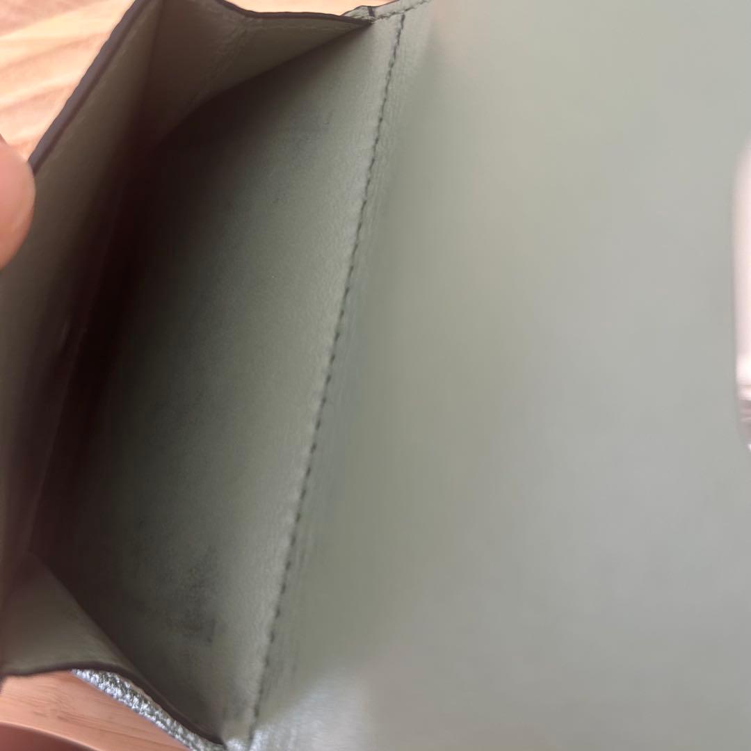 ロエベ アナグラム トライフォールド グリーン 三つ折り財布