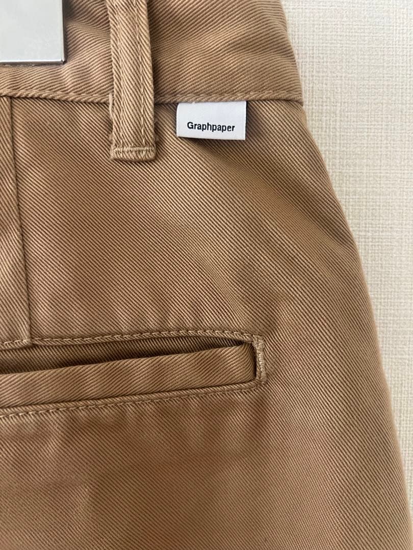 Graphpaper ベージュ タック チノパン バギー ワイド