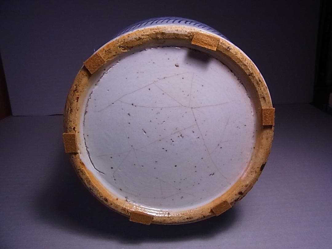 中国　古い染付花瓶(大)　 飾壷 　高約43.5cm