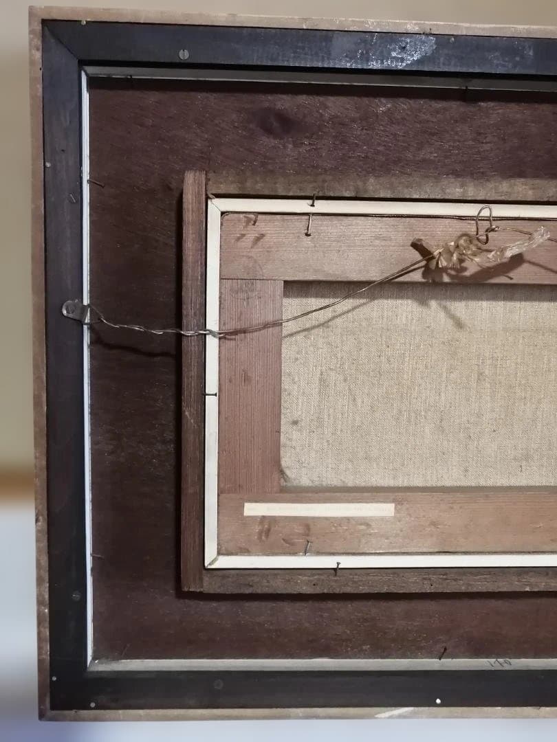 複製画　ヴィンテージ　「ジャン＝バティスト・カミーユ・コロー」風景画　額縁付き