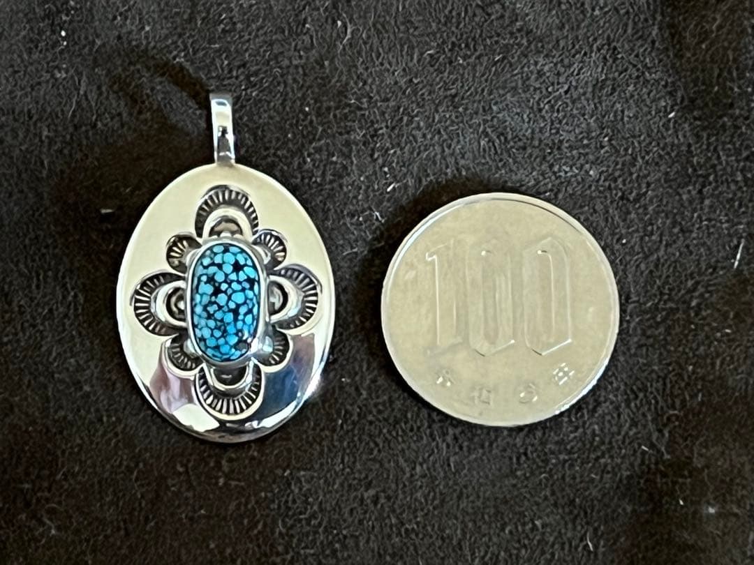 最終値下げ！ジェニファーカーティスナチュラルキングマンターコイズペンダントトップ