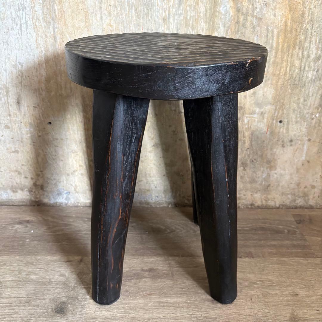 ヴィンテージ　スツール　ヘリンボーン柄　4本脚