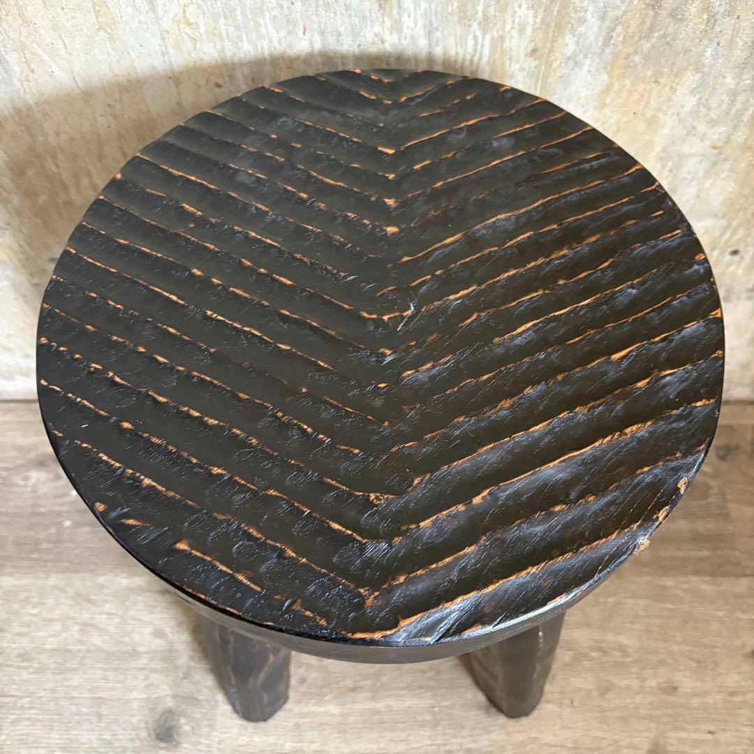 ヴィンテージ　スツール　ヘリンボーン柄　4本脚