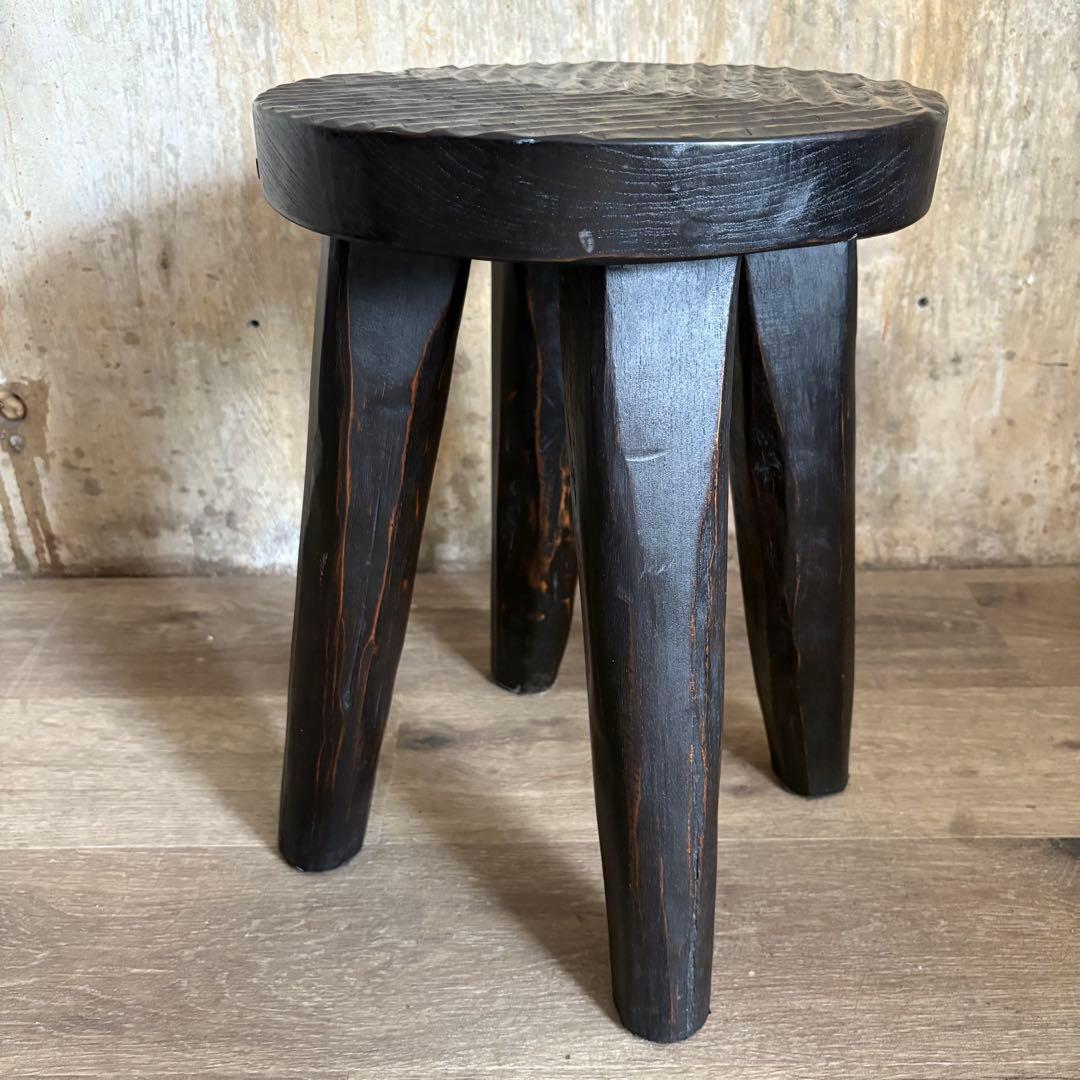 ヴィンテージ　スツール　ヘリンボーン柄　4本脚