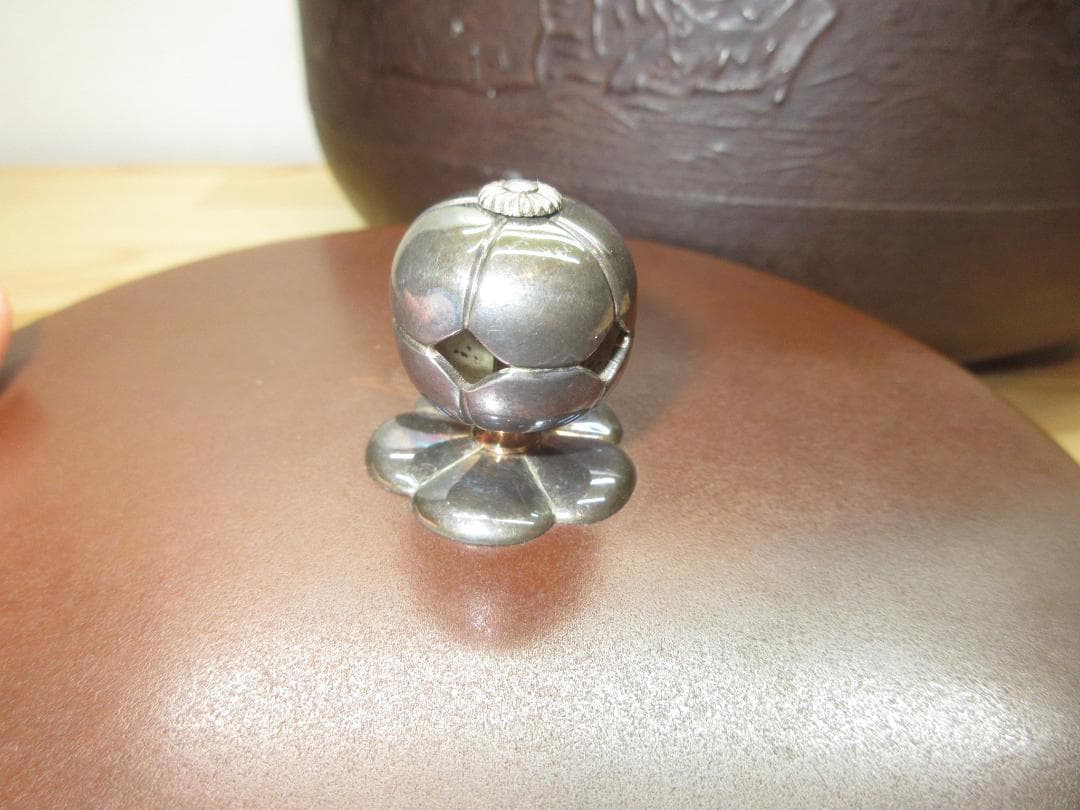 送料込【逢絢亭】茶道具 炉釜 甑口釜 蓬莱山地紋 摘み南鐐 高木治良兵衛 共箱