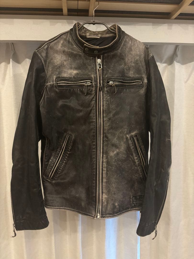 美品　DIESEL 本革　革ジャン　M ダメージ加工