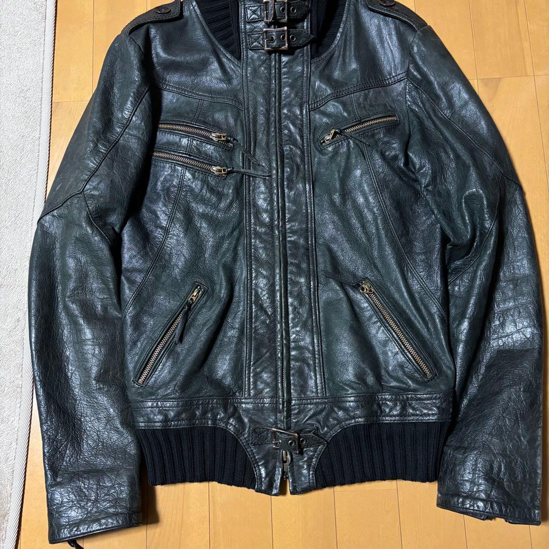 14th addiction レザー ジャケット 羊革 黒 「1」