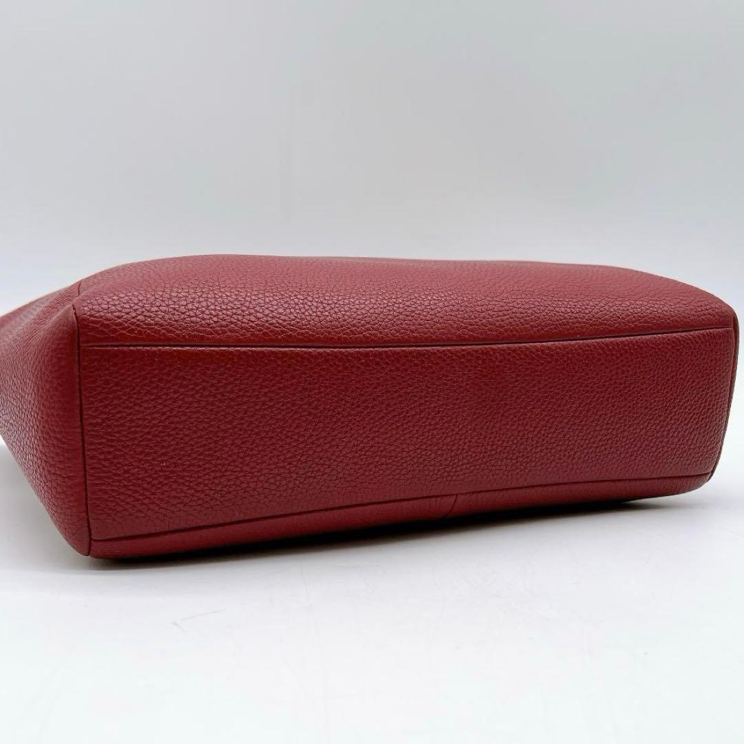 極美品 COACH 2wayバッグ レザー 斜め掛け レッド系 f214