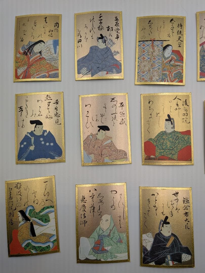 【超美品】幻の『光琳かるた』を復刻　手張り金箔紙仕上げ　『百人一首の手帖』付属有