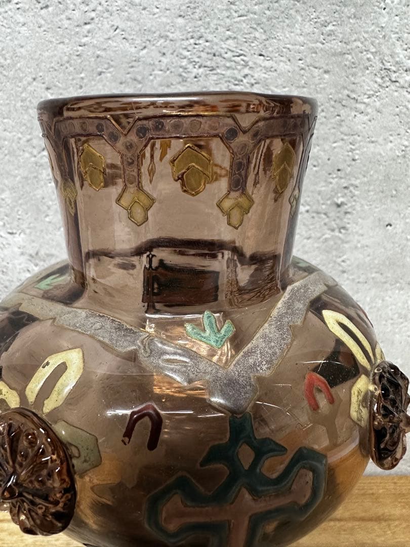 エミール・ガレ 初期作品 クロスモチーフ ガラス工芸品 アンティーク　美術　西洋