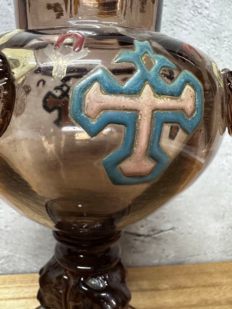 エミール・ガレ 初期作品 クロスモチーフ ガラス工芸品 アンティーク　美術　西洋