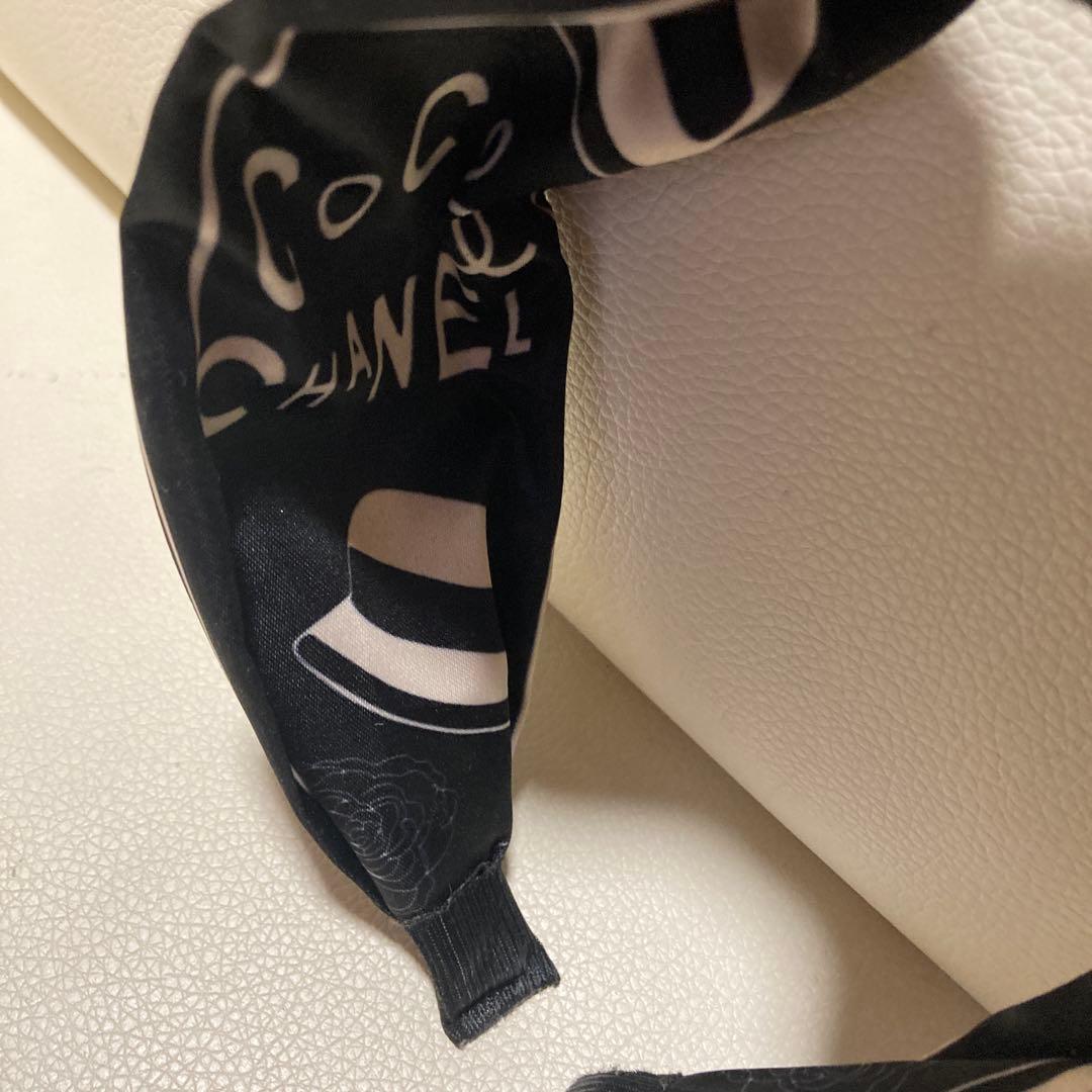 CHANEL リボン付きヘアバンド 黒