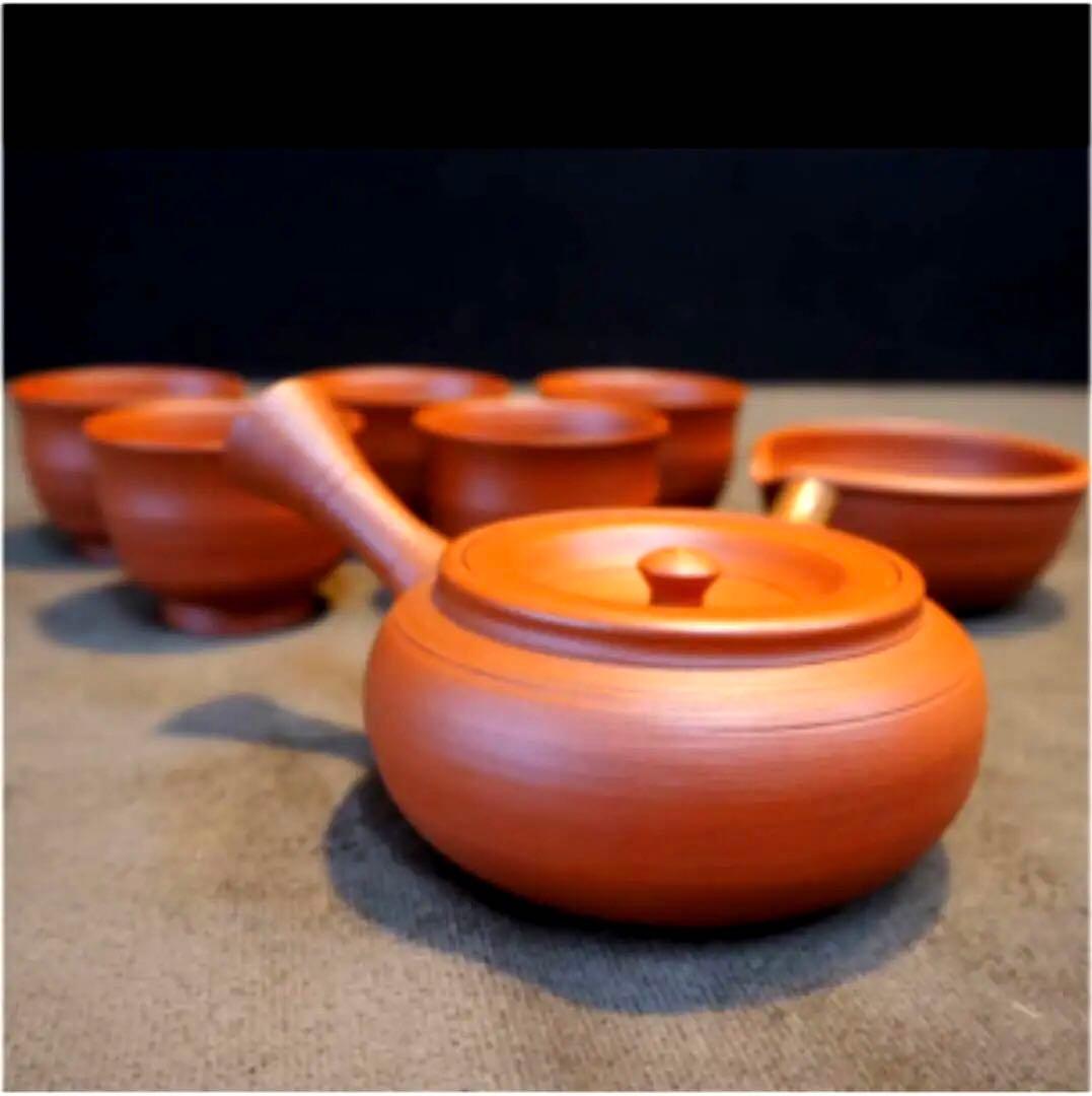 村越　風月　常滑名工 村越風月　横手　湯呑　さまし　朱泥 急須 茶注 煎茶道具