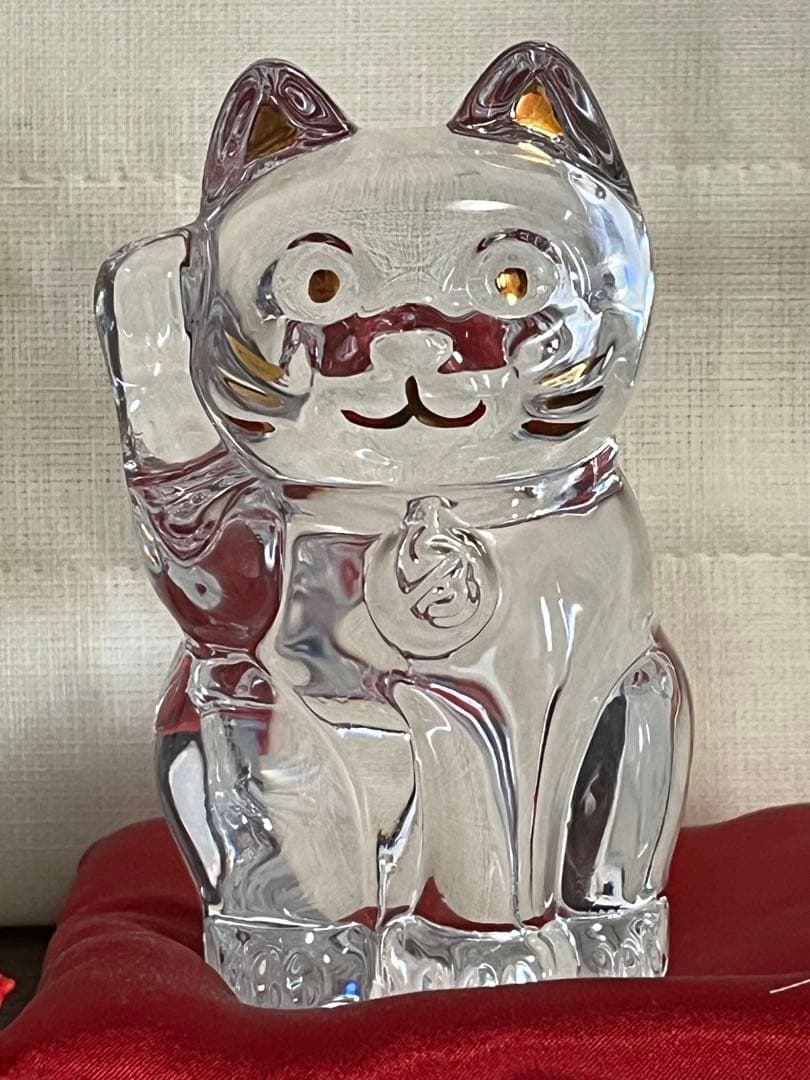 バカラBaccaratクリスタルガラス 招き猫　まねき猫