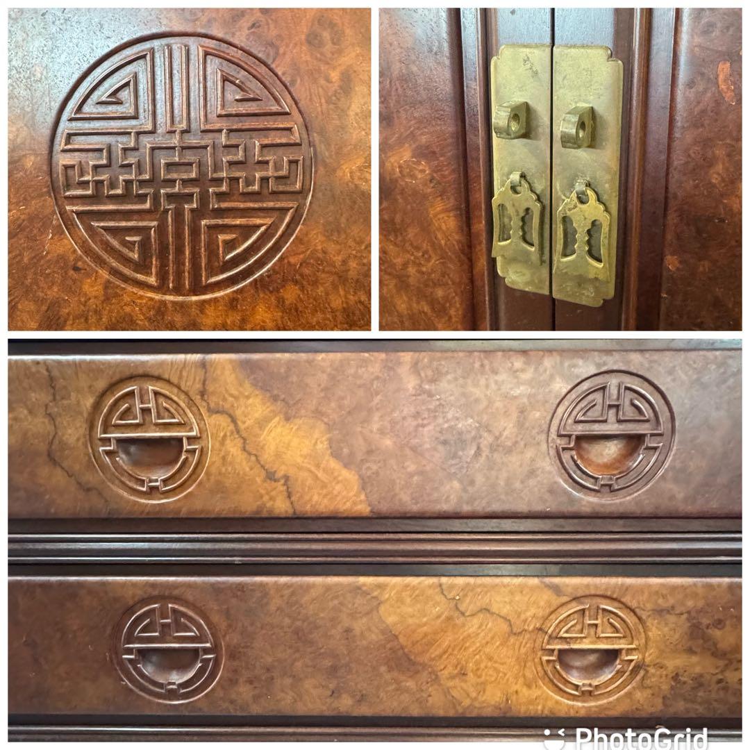 重厚な存在感　中国家具 花梨材 唐木 4段 チェスト 無垢 高級飾り家具