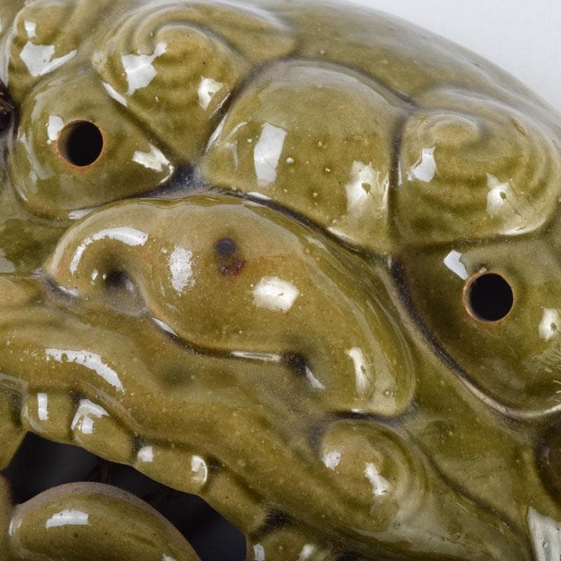 能面　能楽　雅楽　陶器製　獅子　天狗　お面　2点まとめて　N　9081A