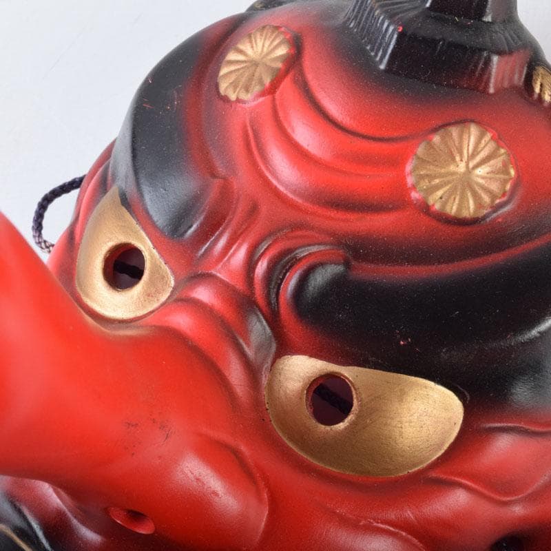 能面　能楽　雅楽　陶器製　獅子　天狗　お面　2点まとめて　N　9081A