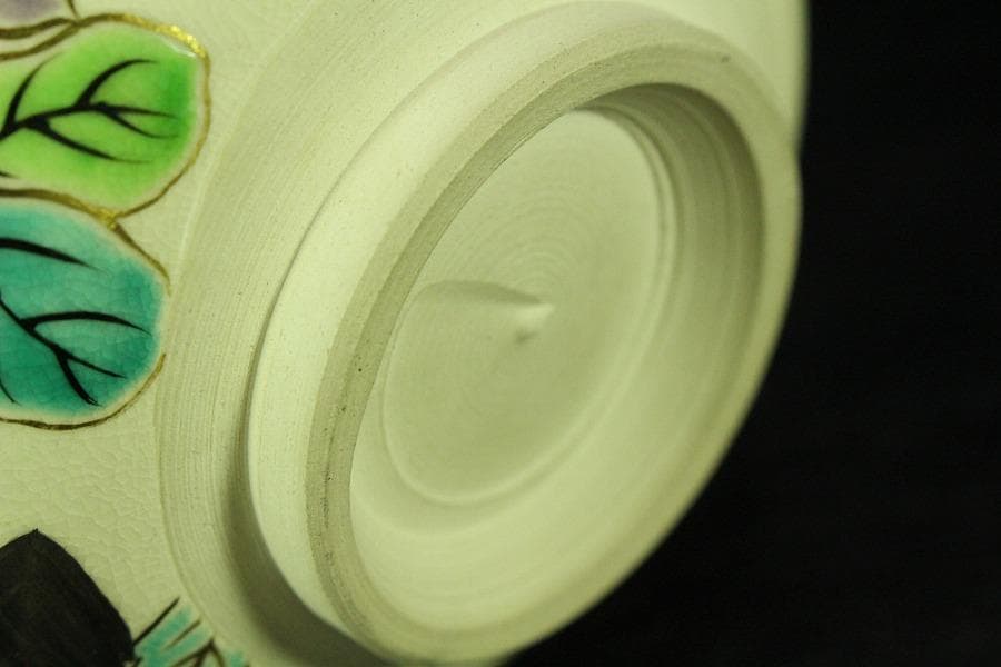 茶道具 清水焼 色絵春草茶碗 共箱 美品(K-A667)