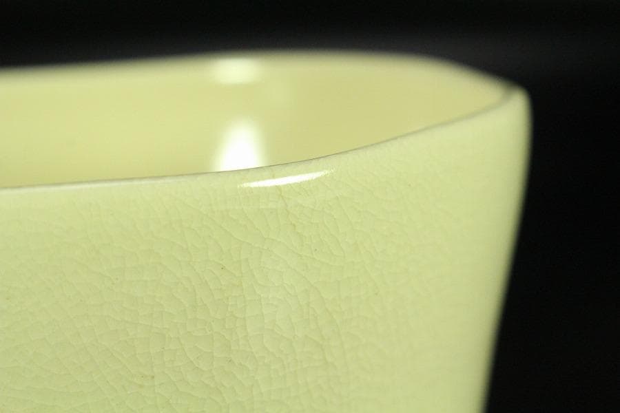 茶道具 清水焼 色絵春草茶碗 共箱 美品(K-A667)