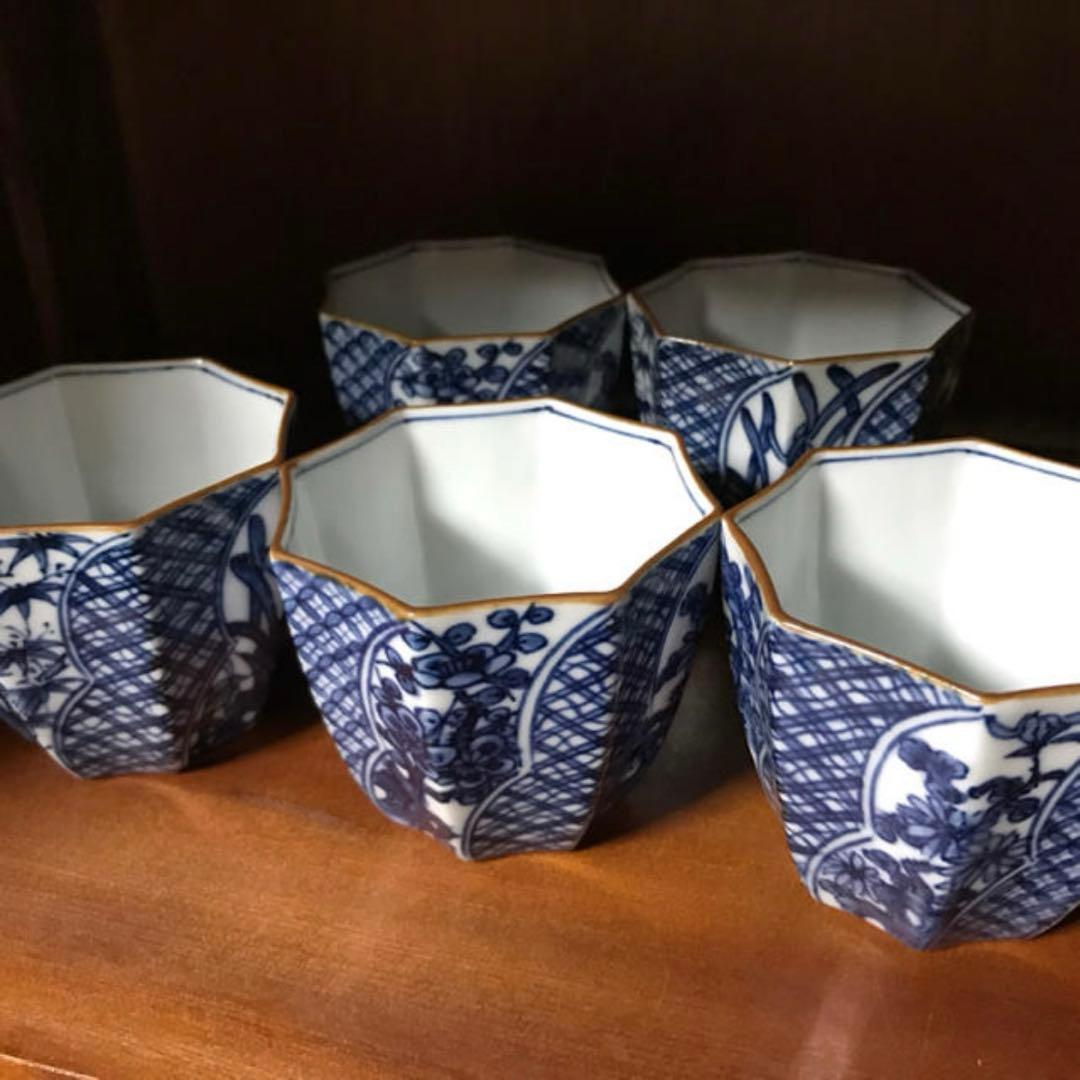 清水焼 祥瑞小鉢 手描き￼ 五客