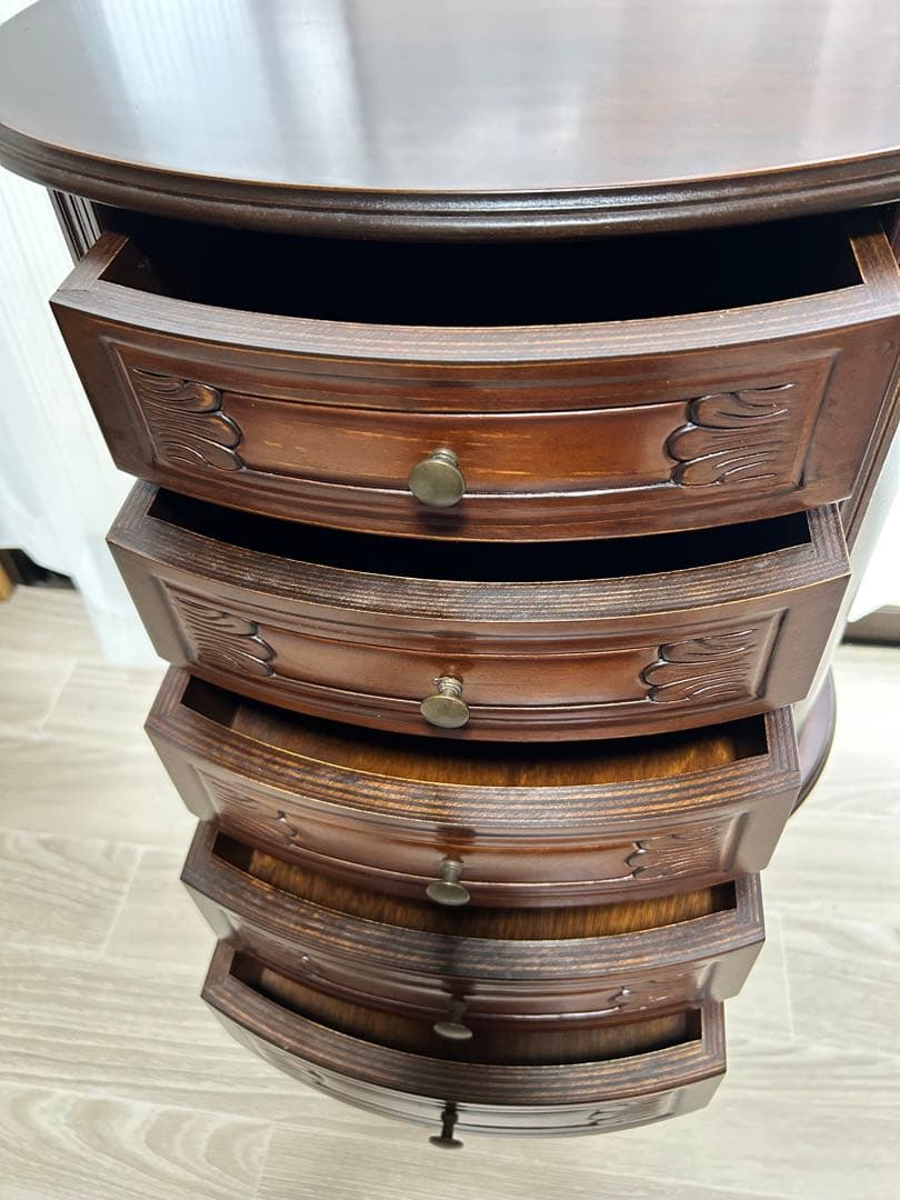 ♪イタリア製 猫脚 サイドテーブルチェスト 5段♪