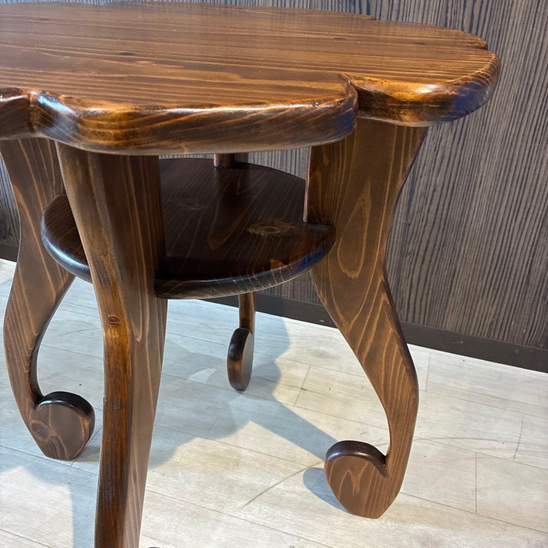 ア*バ様 花びら型 木製テーブル　ダークブラウン