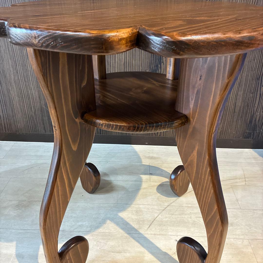 ア*バ様 花びら型 木製テーブル　ダークブラウン