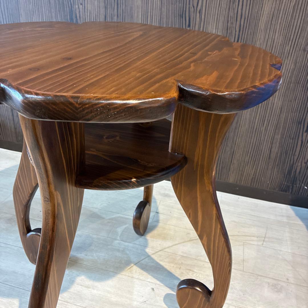 ア*バ様 花びら型 木製テーブル　ダークブラウン