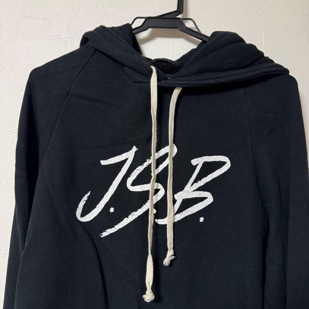 J.S.B. フード付きスウェット トレーナー 三代目JSB ロゴフーディー 黒