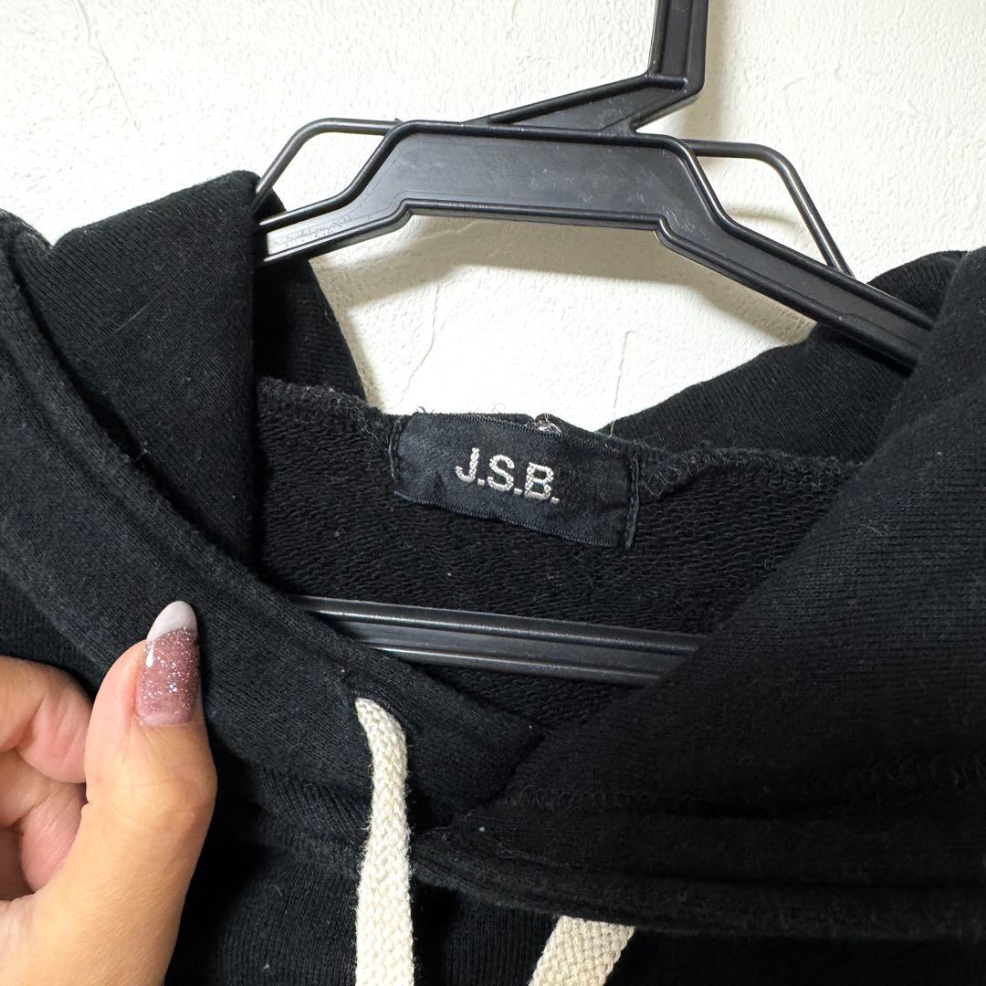 J.S.B. フード付きスウェット トレーナー 三代目JSB ロゴフーディー 黒