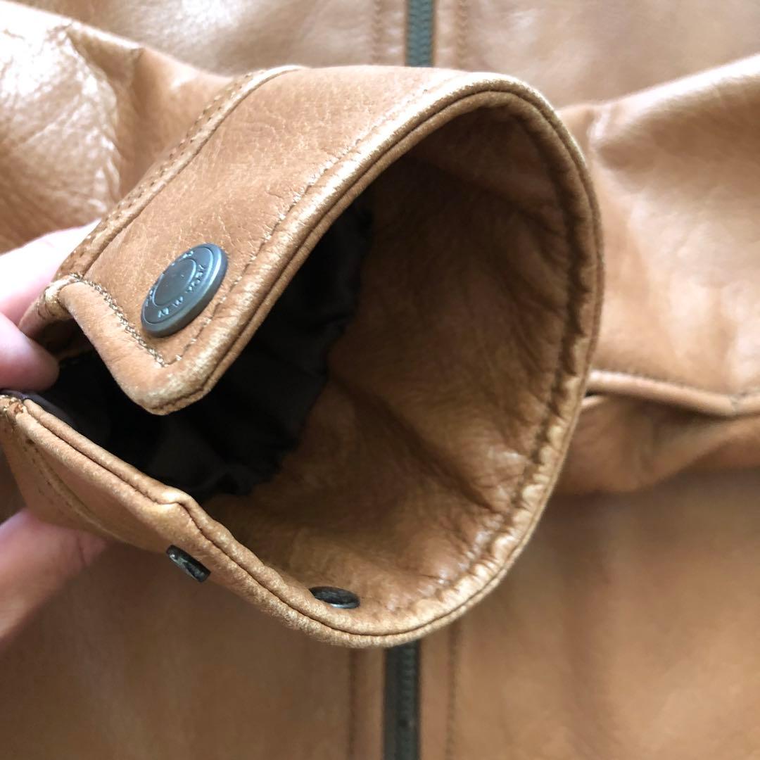 【良品】COACH コーチ レザージャケット キャメル シングル 牛革 XS