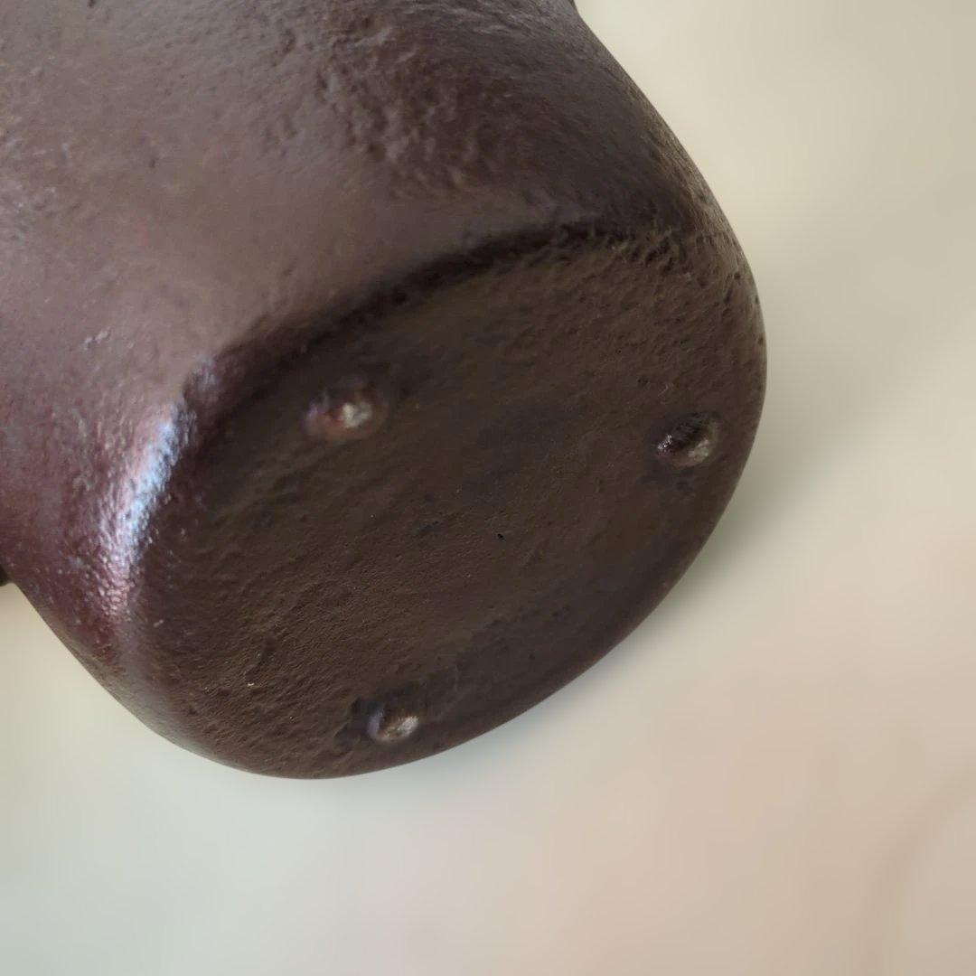 骨董　燗鍋　燗付　鋳鉄製　替蓋　酒器　茶道具　陶器蓋付き