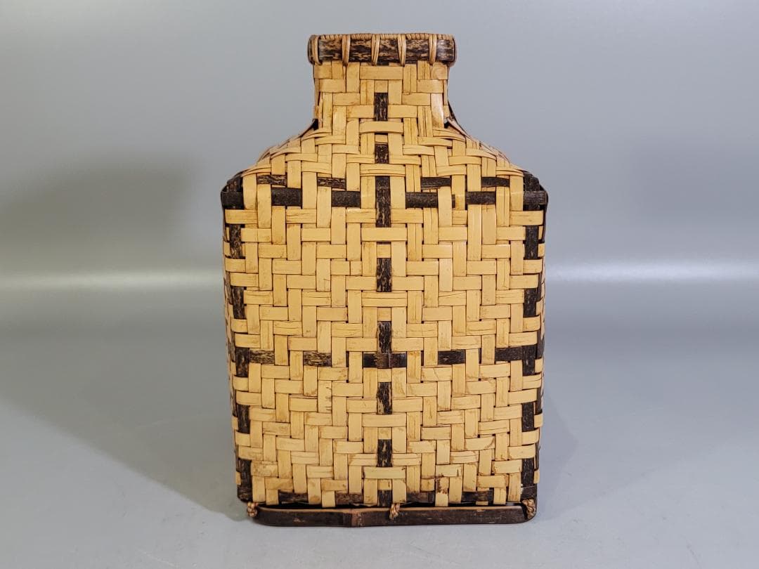 東山麓 東竹園斎作 四方形白錆花籠 共箱 美品 DT607