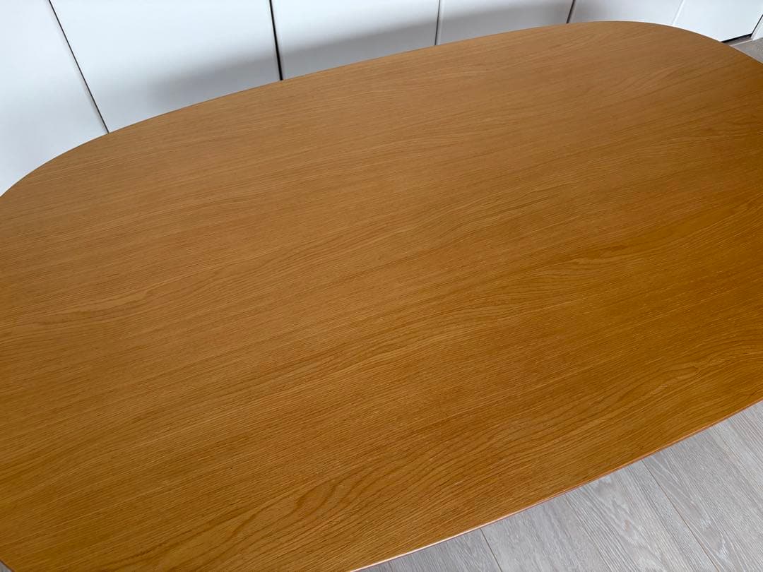 木製 楕円形 こたつ チェック柄布団付き