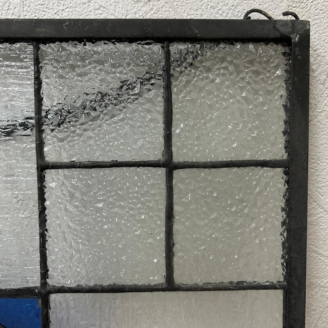 西洋アンティーク　大　ステンドグラス　縦　37cm×横　37cm