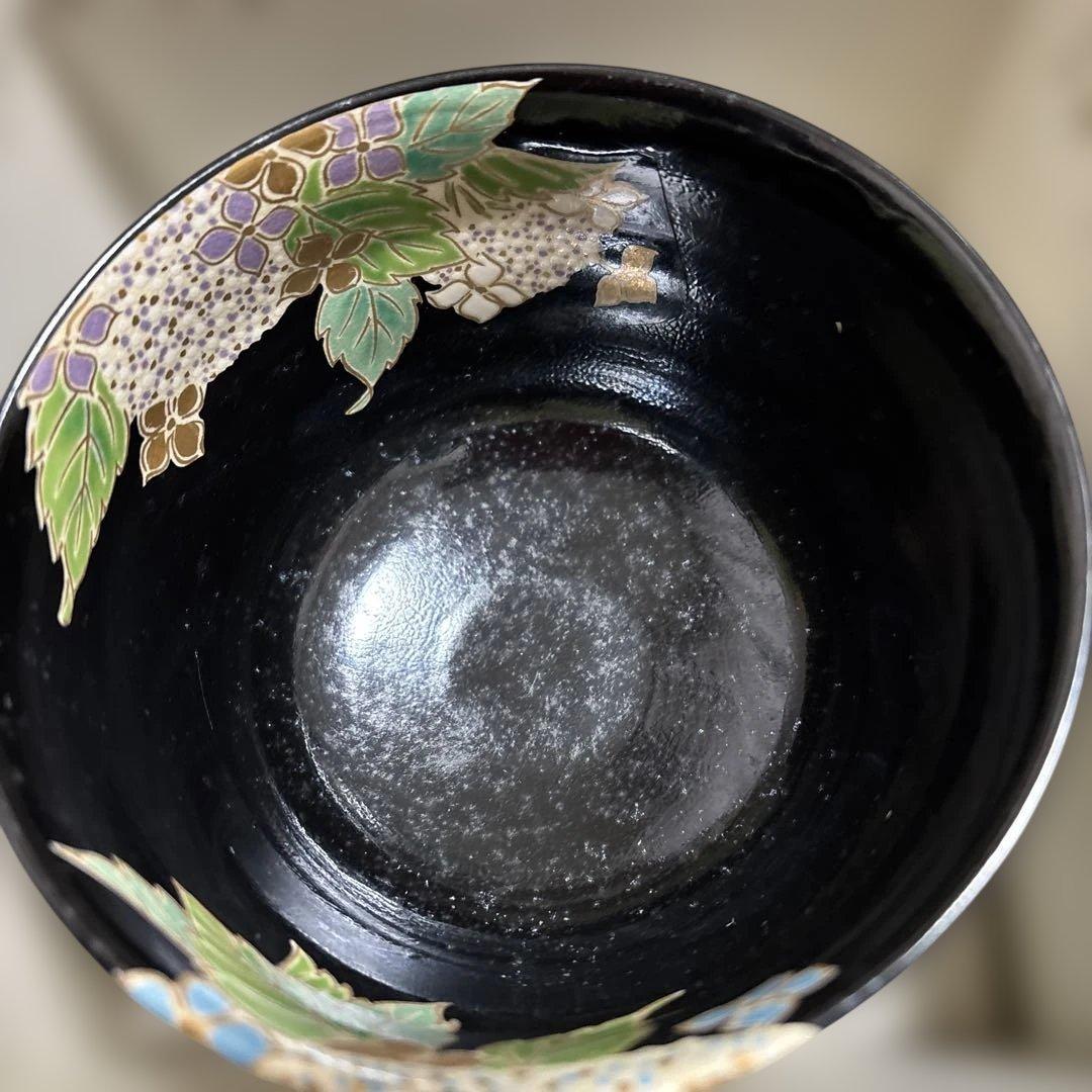 紫陽花抹茶碗、北一ガラス抹茶碗