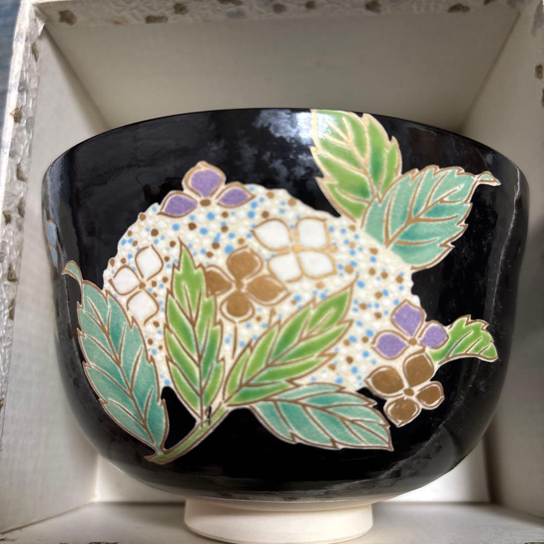 紫陽花抹茶碗、北一ガラス抹茶碗