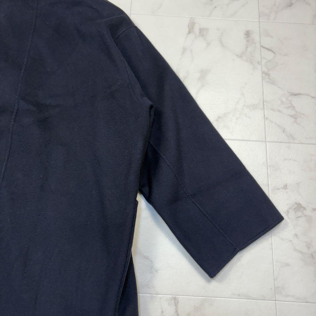 スローブイエナ　ハミルトン　ダブルフェイス　ウールチェスターコート　紺　Free