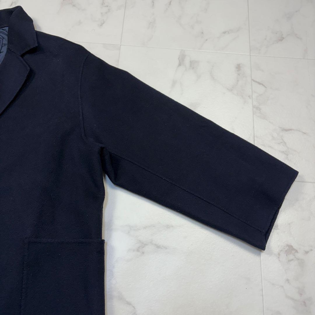 スローブイエナ　ハミルトン　ダブルフェイス　ウールチェスターコート　紺　Free