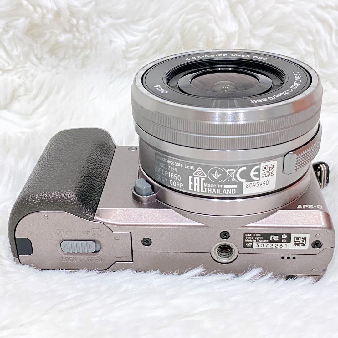 【美品】SONY α5100 ミラーレス一眼 シルバー 16-50mm 付属品有