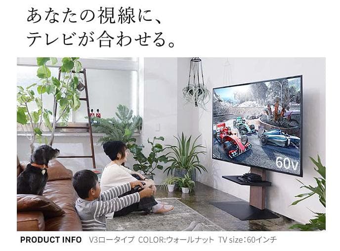 【WALL】テレビスタンド V3 ロータイプ 壁掛け HDDホルダー付き