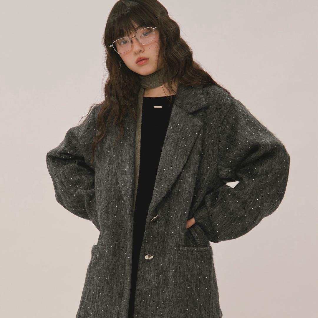 loin nuit shaggy coat / シャギーコート ダークグレー